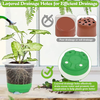 Caffox 45PCS Reusable Seed Starter Kit Includes 20 Packs 5" Clear Nursery Pots with Silicone Base, Repotting Mat, Gardening Gloves, Plant Labels and Seedling Tools for Easy Transplant - size: 5 Inch Clear Nursery Pots