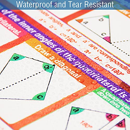 9 Pieces Math Geometry Posters Educational Angles Triangles Trigonometry Circle Math Classroom Decor for Middle School and High School Classroom Decorations or Homeschool Supplies,16 x 11 Inch