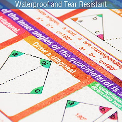 9 Pieces Math Geometry Posters Educational Angles Triangles Trigonometry Circle Math Classroom Decor for Middle School and High School Classroom Decorations or Homeschool Supplies,16 x 11 Inch