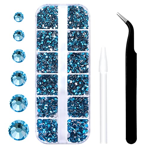 3792pcs Malachite Blue Flatback Rhinestones for Bedazzling - color: Malachite blue