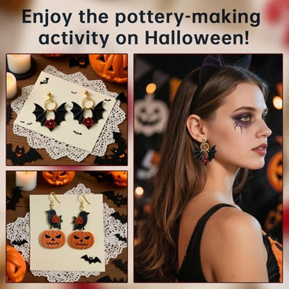 9pcs Halloween Polymer Clay Cutters - color: Halloween Skeleton