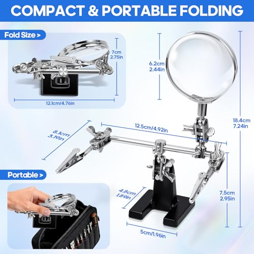 LXIANGN 2.5X Magnifying Helping Hands Soldering Station - color: Black-2
