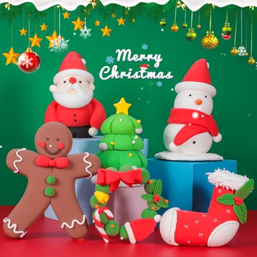 ifergoo Air Dry Clay, 6-Pack Modeling Clay for Kids, Christmas Crafts Toys - color: Christmas Clay Kit