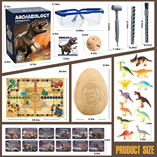 Woumserta Dig Toys for Kids, Jumbo Dino Egg Dinosaur Toys for Kids 5-7 and Bug Dig Kit for Boys Girls