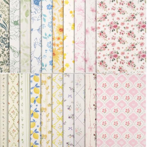 Scrapbook Paper, 60 Sheets, Double-Sided Floral, 5.5 x 8.3 in - color: Mixed Floral