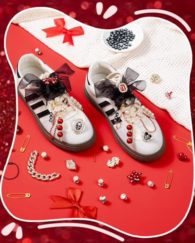 RQAYE Shoe Charms for Sneakers,Junk Socks Charms Kit with Lace Shoelaces - style: Metal rock