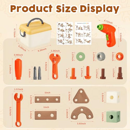 Kids Tool Set for 3-8, 158 PCS Construction Building Toys