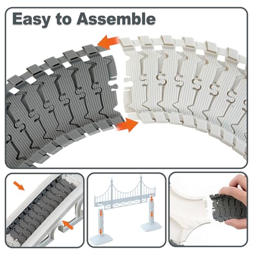 BEMITON Race Track Toy for Kids - Best Birthday Gift for 3 4 5 6 7 Year Old Boys, 290+ PCS DIY Flexible Track Playset, Creative Building Toys - color: White Space Race Track