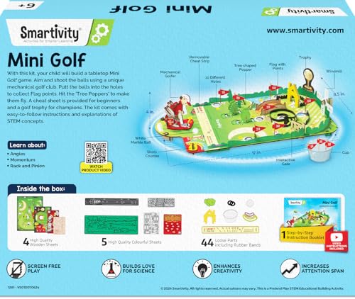 Smartivity DIY Mini Golf STEM Kit for Kids 6-12 Years - style: Mini Golf