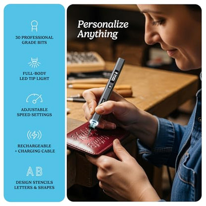 EtchMate Engraving Pen for Metal, Wood, Glass, Plastic & All Materials