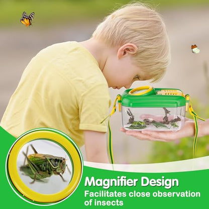 2 Sets Bug Catcher for Kids, Bug Catching Kit Gifts with Butterfly Net Toys - color: Green + Pink