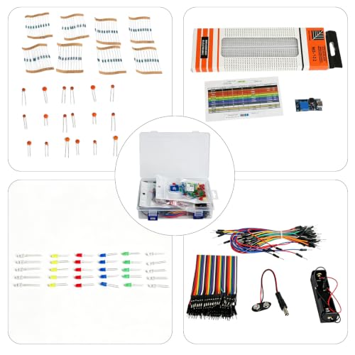 Electronics Kit for Arduino, Breadboard, LEDs, Resistors, Boost Module