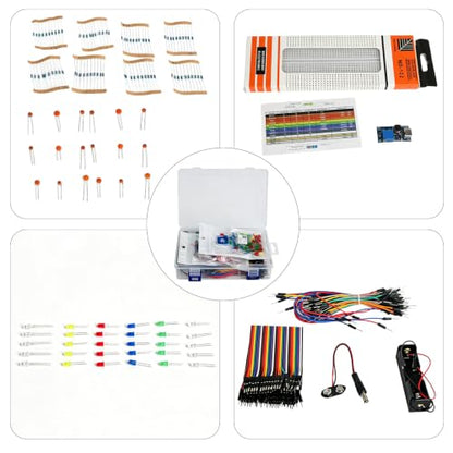 Electronics Kit for Arduino, Breadboard, LEDs, Resistors, Boost Module