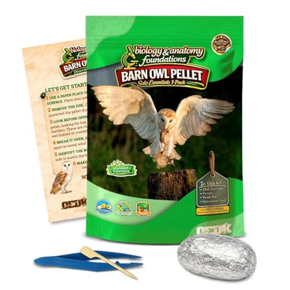 Barn Owl Pellets for Dissection, Solo Essentials Kit, Medium 1-Pack by OBDK - size: Medium (1.5 to 2.5 inches)