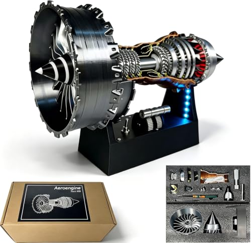 TR900 Turbofan Engine Model Kit, 28cm DIY Jet Engine - color: Silver Black
