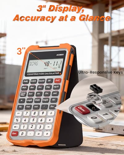 ROATEE Construction Engineering Calculator with Writing Tablet Silver - color: Silver Orange