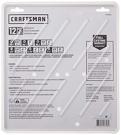 CRAFTSMAN Screwdriver Set, Assorted, 12Piece (CMHT65044) - size: 12 Count (Pack of 1)