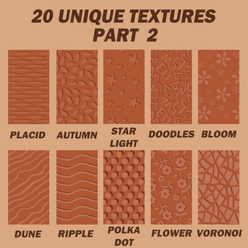 Clay Texture Rollers, 10 PCS Plastic Polymer Clay (Light Brown) - color: Light Brown-20