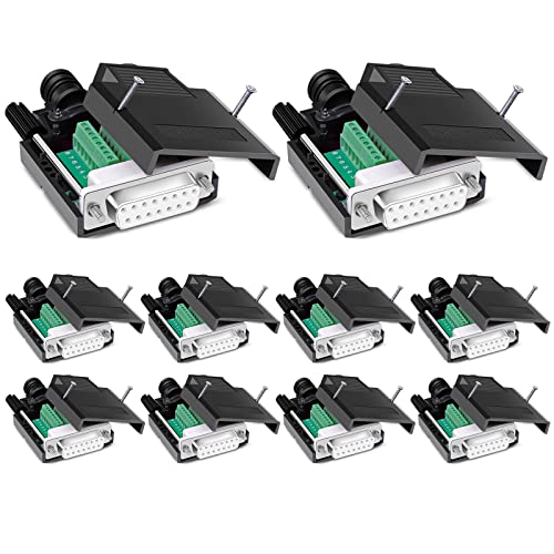 10PCS DB15 Solderless Serial to 15 pin Terminal Female Adapter - style: 10PCS Thin Female