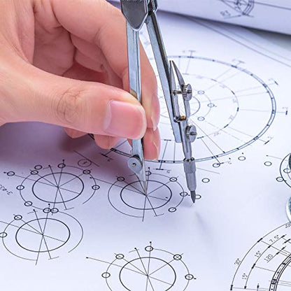 EBOOT Drawing Compass and 6 in Protractor Geometry Set, Clear - color: Clear