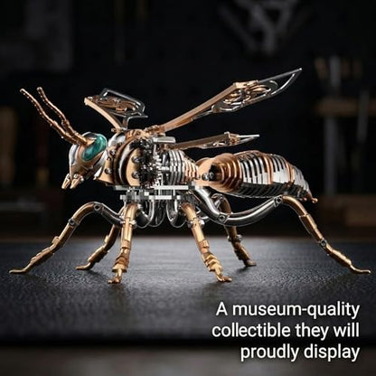 3D Metal Puzzles for Adults, Mechanical Bee Insect Model Kit - color: Bee-rose-gold