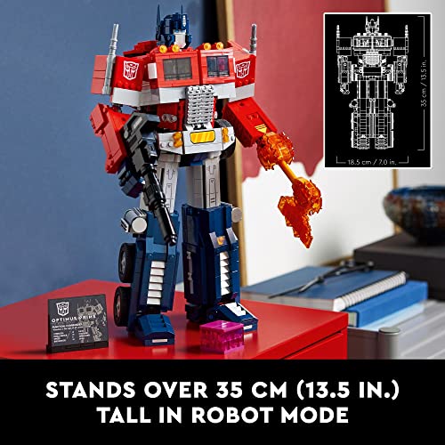 LEGO Icons Optimus Prime 10302 Transformers Figure Set, Collectible Transforming 2-in-1 Robot and Truck Model Building Kit for Adults, Perfect for Display or Play - style: FrustrationFree Packaging