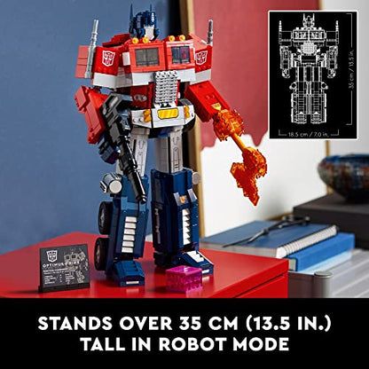 LEGO Icons Optimus Prime 10302 Transformers Figure Set, Collectible Transforming 2-in-1 Robot and Truck Model Building Kit for Adults, Perfect for Display or Play - style: FrustrationFree Packaging