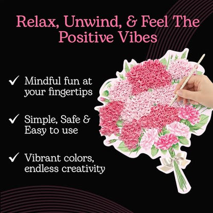 Unwynd Poke Art Carnations Flower Bouquet Kit for Adults, Women and Teens - style: Carnations