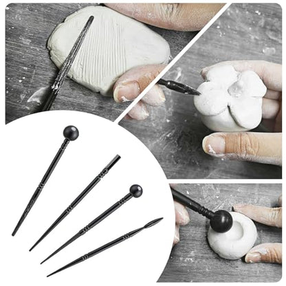 EIGTWEN 100ml Air Dry Clay Glaze and 29pcs Clay Tools Kit, Gloss Varnish - size: Gloss