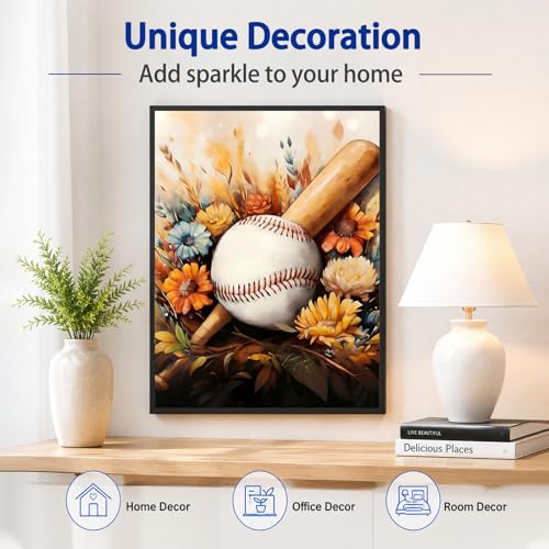 AUKELHJ Diamond Art Kits for Adults, Baseball Diamond Painting, 12x16 Inch - color: 16-Baseball, size: 12X16 inch