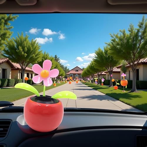 Pink Car Happy Dancing Solar Flower Solar Power Kits