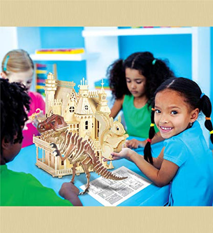 Puzzled Tyrannosaurus Wooden 3D Puzzle Construction Kit for Kids and Adults