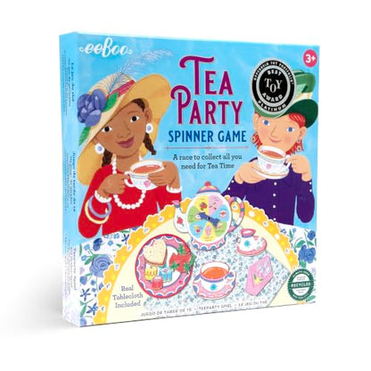 eeBoo Tea Party Spinner Game, Social Skills Game, Ages 3+, 2-4 Players - style: Tea Party