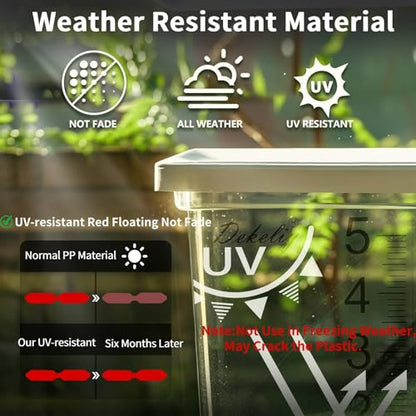 2Pack Waterfall Rain Gauge Outdoor with Clear Scale,Accurate 5-Inch Rain Gauges with Large Numerals &Easy-Read Red Float,Weather Resistant Outdoor Rain Gauge for Yard,Garden,Lawn,Deck,Fence - size: 2Pack