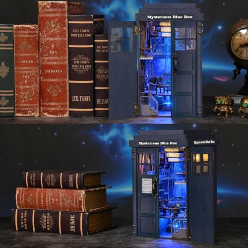 TOYQI Book Nook Kit, DIY Miniature Dollhouse Kit for Adults and Teens - color: Mysterious Blue Box
