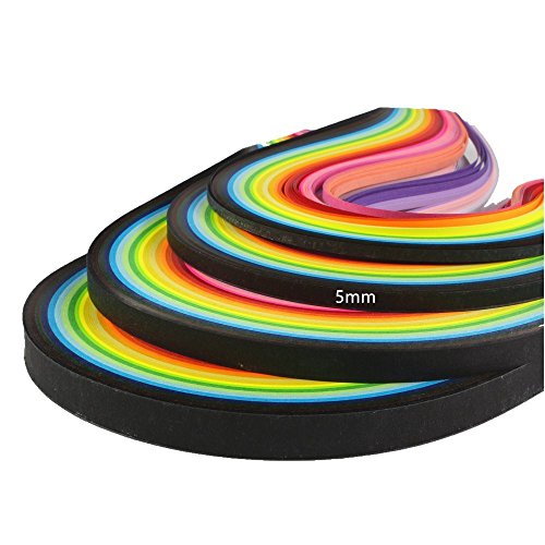 ODETOJOY Quilling Paper Strips 5mm 26 Colors 260 Strips Set DIY Origami Paper Quilling Art Length 39cm - size: Width-5mm
