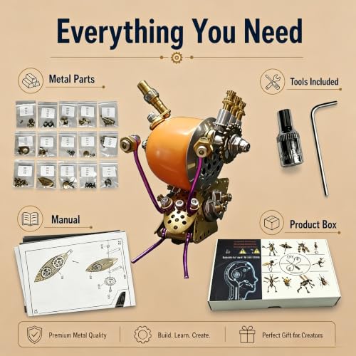 Steampunk Snail 3D Metal Puzzle Mechanical Kits 140+ Pcs DIY Assembly Model 3-Star Difficulty STEM Premium Desktop Decor Christmas & Birthday Gift for Teens Men Adults (Snail-O) - style: Snail-O
