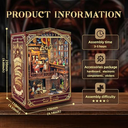 Book Nook Kit DIY Miniature House 3D Wooden Puzzle - Magic Studio - color: Magic Studio