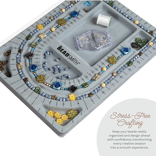 The Beadsmith Bead Board, Grey Flocked - size: 28" - 3 Channel
