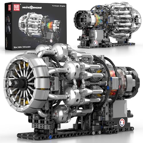 Mould King 10216 Aircraft Engine Building Kit for Adults, Mini Transmission Engine Model Toy for Display, DIY STEM Project for Teens(1214 PCS) - style: Aircraft Engine