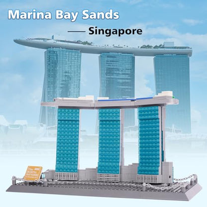 Oichy Building Blocks Set, Marina Bay Sands Architecture Model Kits Collection Toy Building Sets for Adults and Kids(881 PCS) - color: Marina Bay Sands
