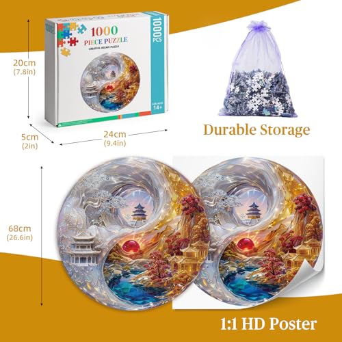Jigsaw Puzzles for Adults 1000 Pieces- Crystal Ancient Architecture - color: C-surreal Crystal Ancient Architecture