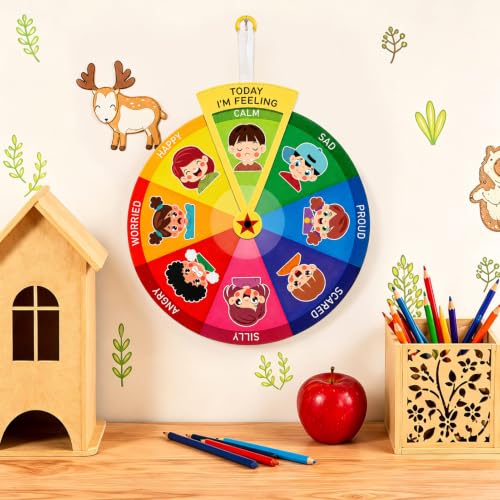 Feelings Emotion Wheel for Kids Feeling Emotions Chart for Toddlers - color: Emotion Multicolor