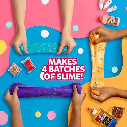 Elmer's Fruity Fusion Slime Kit, Includes Elmer's Clear Glue, Magical Liquid Slime Activator, Clay Color Pigments, Scents, Mixing Bowl, Spoon, 20 Piece Kit - style: Fruity Fusion Kit- Amazon Exclusive