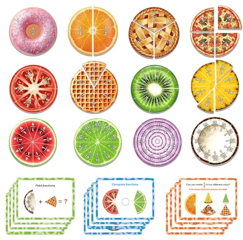 Magnetic Fraction Tiles & Circles, Bars,Math Manipulatives