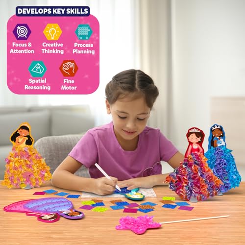 Skillmatics Poke-in Art – Magical Princesses, Wood Craft Kit, Gift for Kids - style: 1. Magical Princesses