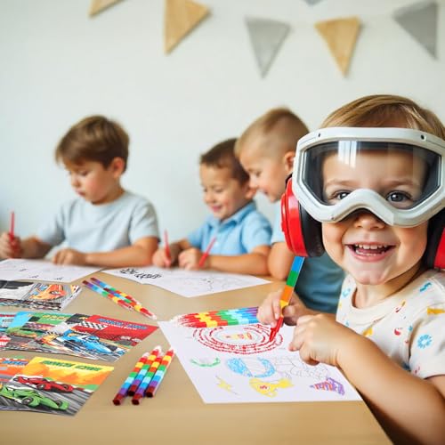 BenLouis 24 Pcs Race Car Mini Coloring Books for Kids Party Favors - style: Racecar