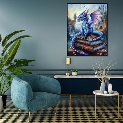 Diamond Art Kits for Adults,Dragon and Book Diamond Painting Kits 12 x 16in - color: DP03042