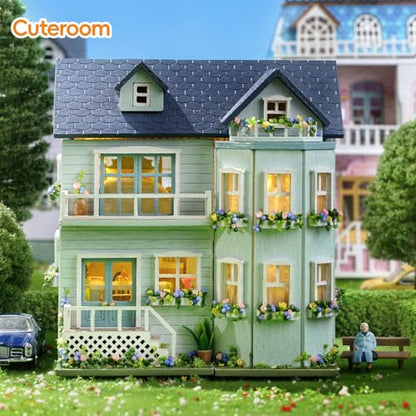 CUTEROOM DIY Miniature House Kit Wooden Craft Gift for Adult-Warm Manor