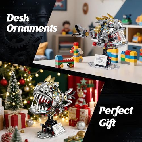 GIAT Mechanical Piranha Building Blocks Set - STEM Collection Toy for Kids & Adults, Home/Office Decor Kit, Birthday Gifts for 8-14+ Year Old Teens Boys and Girls (1019 PCS)